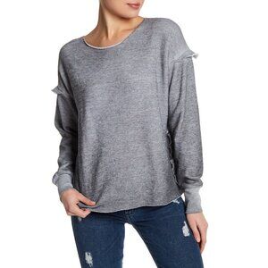 Wildfox Adri Heather Burnout Ruffle Sleeve Sweater